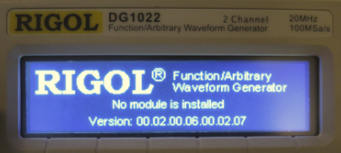 The Rigol DG1022 firmware version used for this article